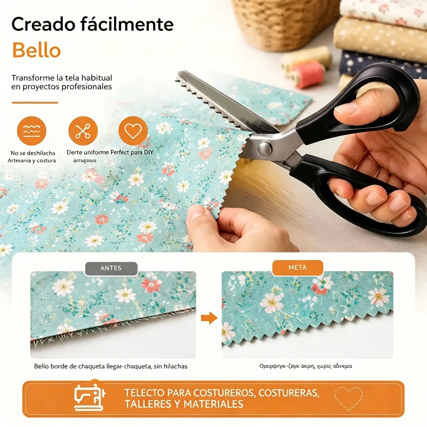 2 kusy za 22 €🔥Kúpte jeden, druhý dostanete zadarmo✂️ Profesionálne nožnice na cikcak - Nožnice na látku s ostrými zúbkovanými čepeľami