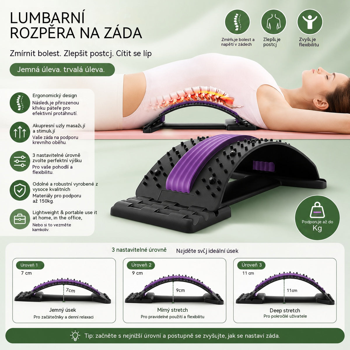 💥Magnetoterapia tri v jednom, akupresúrna a trakčná magnetoterapia, akupunktúra a masáž, tlakomer bedrovej chrbtice