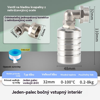 🏠💦【20/25/32 cm】Kulový kohout z nerezové oceli, automatický regulátor hladiny vody napouštění vody