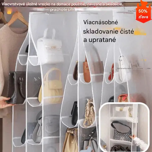 🏠✨【Kúpte 1 a dostanete 1 zadarmo】Viacvrstvová úložná taška na domáce použitie, zavesená a skladateľná, odolná voči prachu😍