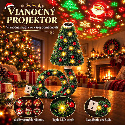 🎄✨Čarovný vianočný stromček – USB projektor