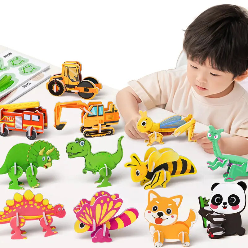 🎁【25 ks.】🌈✨3D vzdelávacie puzzle pre deti