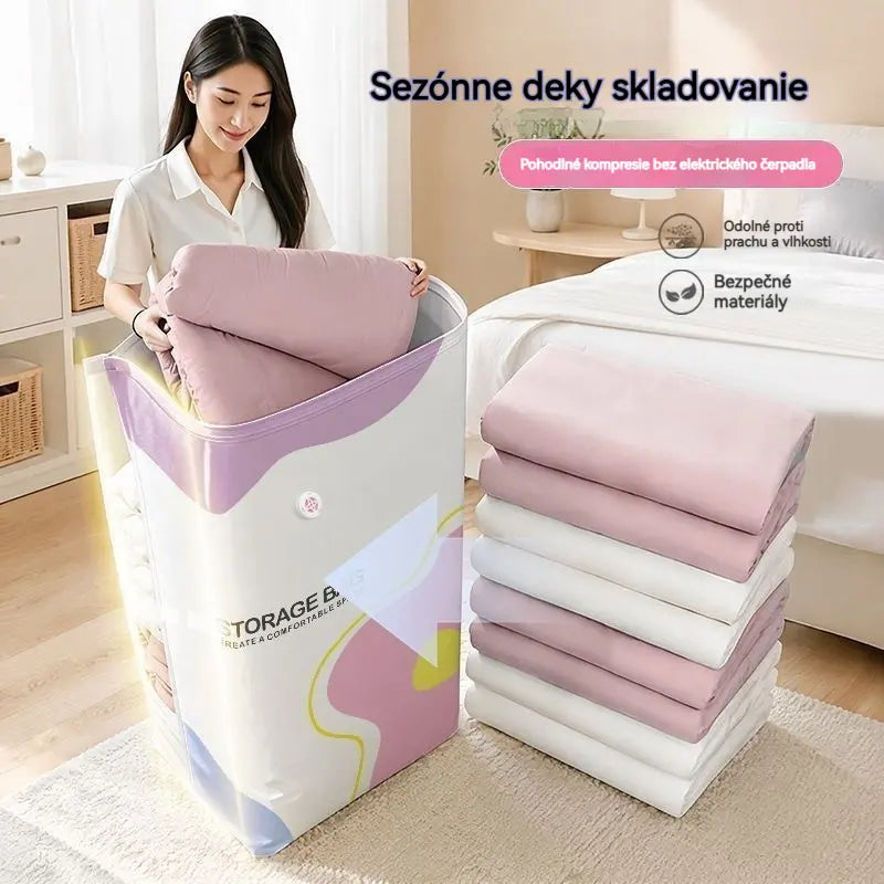 👕📦【5 kusov】Kompresné vrecká na uloženie oblečenia, nevyžadujú vákuum, zosilnená konštrukcia.