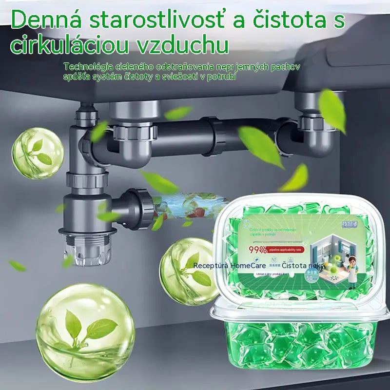 【2 balenia po 100 tabletách za 22 eur】🏠💧 Dezodoračné kapsuly do odtoku – bioenzýmové zloženie neutralizuje pachy pri zdroji a poskytuje okamžitú sviežosť. 🚰