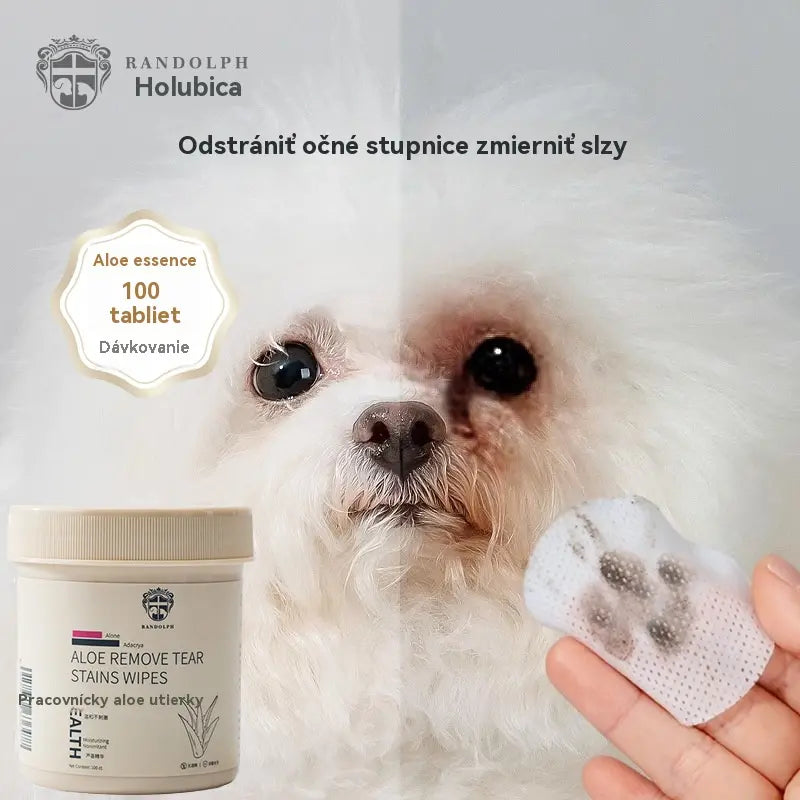 🐕🐈【1 balenie po 100 tabletách】Čistiace obrúsky na škvrny od očí domácich zvierat 🔥Odstraňuje škvrny od sĺz🔥
