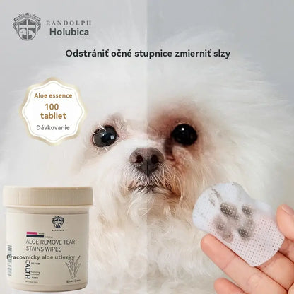 🐕🐈【1 balenie po 100 tabletách】Čistiace obrúsky na škvrny od očí domácich zvierat 🔥Odstraňuje škvrny od sĺz🔥