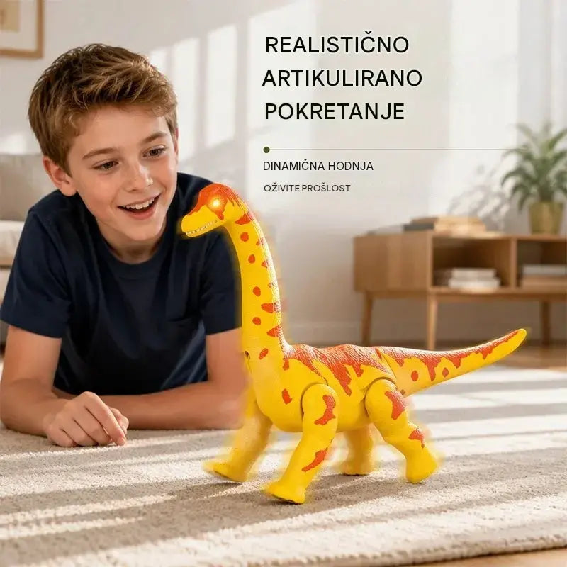 🦕 Električni hodajući brahiosaurus: igračka dinosaura s pokretima, zvučnim efektima i LED svjetlećim očima.