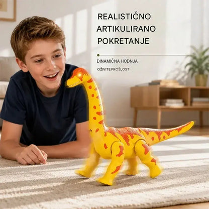 🦕 Električni hodajući brahiosaurus: igračka dinosaura s pokretima, zvučnim efektima i LED svjetlećim očima.