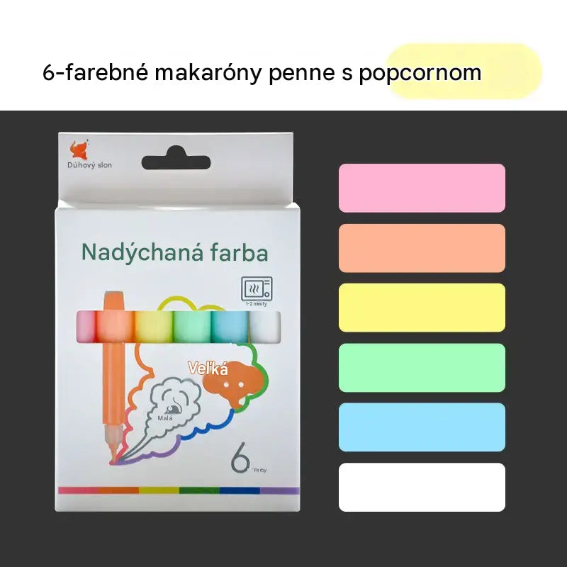 3 krabice za 24 eur 【spolu 18 fliaš】 🎨✨DIY Popcorn gélová farba: 3D rozpínavé pero - bezpečné, ekologické a netoxické