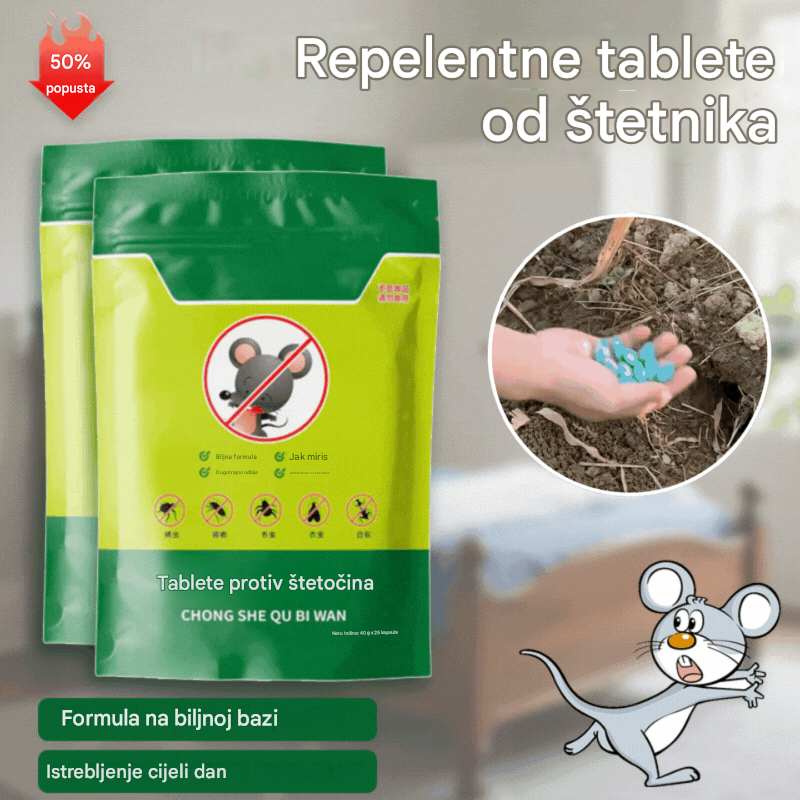 👍💥【Super niska cijena - 🔥 Zadnja tri dana】🐭🐀 Moćne tablete protiv štakora i insekata od cvijeta ledenih kristala.