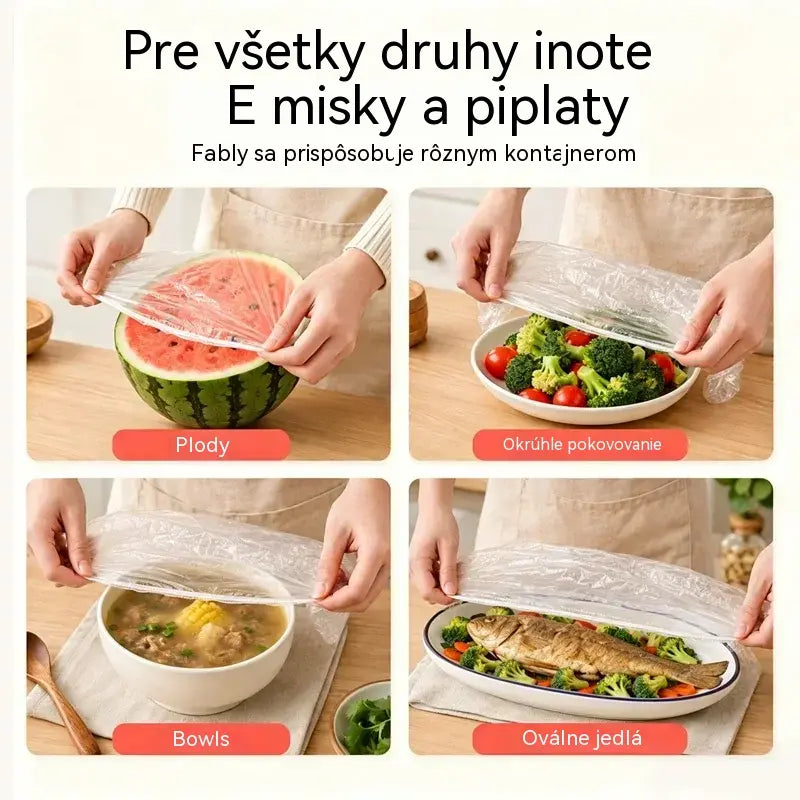 🥗✨ 300 jednorazových pokrievok na potraviny | Flexibilné pokrievky na taniere, misky a nádoby