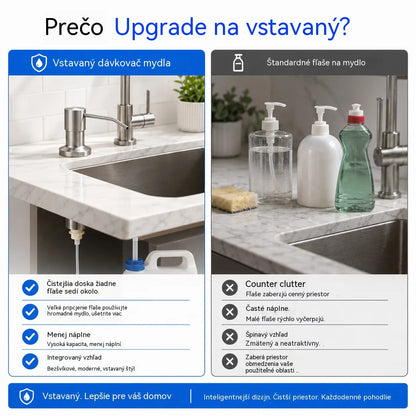Dávkovač saponátu do kuchynského drezu bez napúšťania s 1,2 metrovou predlžovacou hadicou
