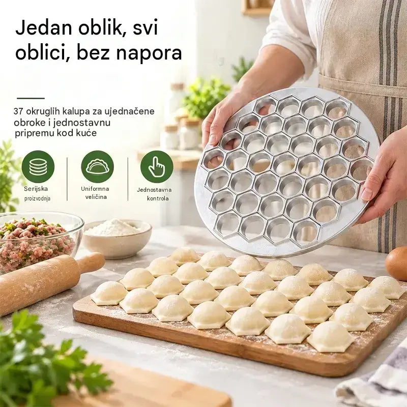 🥟 Pripremite pieroge ili pelmene za nekoliko sekundi! Kalup od 37 dijelova · Jedan pritisak proizvodi 37 identičnih dijelova · Učinkovito, brzo i jednostavno za čišćenje!