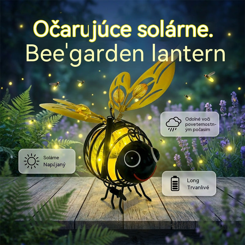 🌙🍃Závesné solárne svetlo v tvare včely – teplá jantárová žiara, bez blikania, ideálne na záhradné párty, kempovanie alebo detské izby 🌞🌜