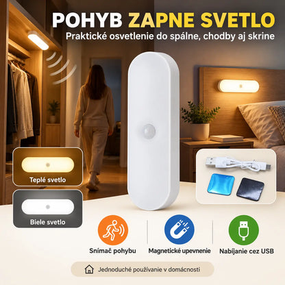 💡🏡【2 kusy】Inteligentné LED svetlo s pohybovým snímačom – rýchla reakcia, magnetické uchytenie a USB nabíjanie pre každodenné pohodlie.