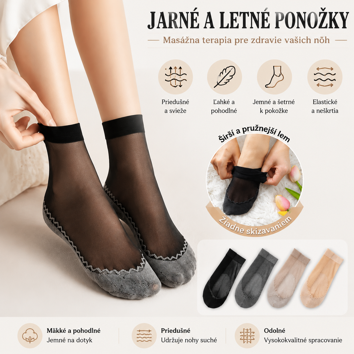 🔥🧦20 párov za 20€🔥Krátke ponožky s bavlnenou podrážkou s volánikmi, protišmykový štýl