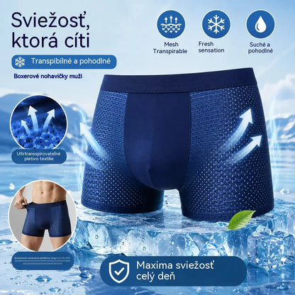 🔥【1 sada 4 kusov】Priedušné a pohodlné sieťované boxerky pre mužov