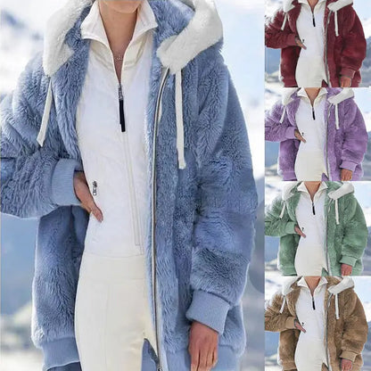☃️Ograničeni popust 39%❄️【S-5XL】Ženska jakna 2026 s kontrastnim prugama od debelog pliša